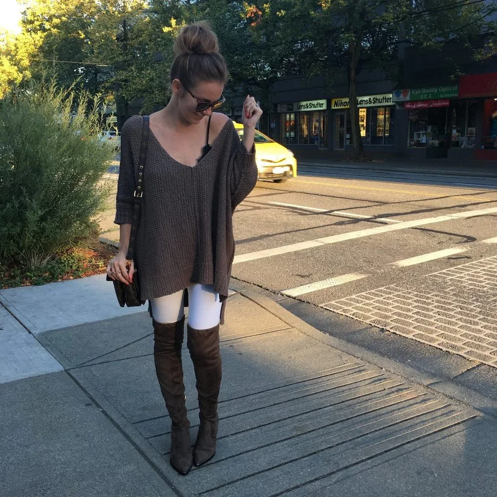 Marc Fisher Over-the-Knee Suede Boots in Charcoal